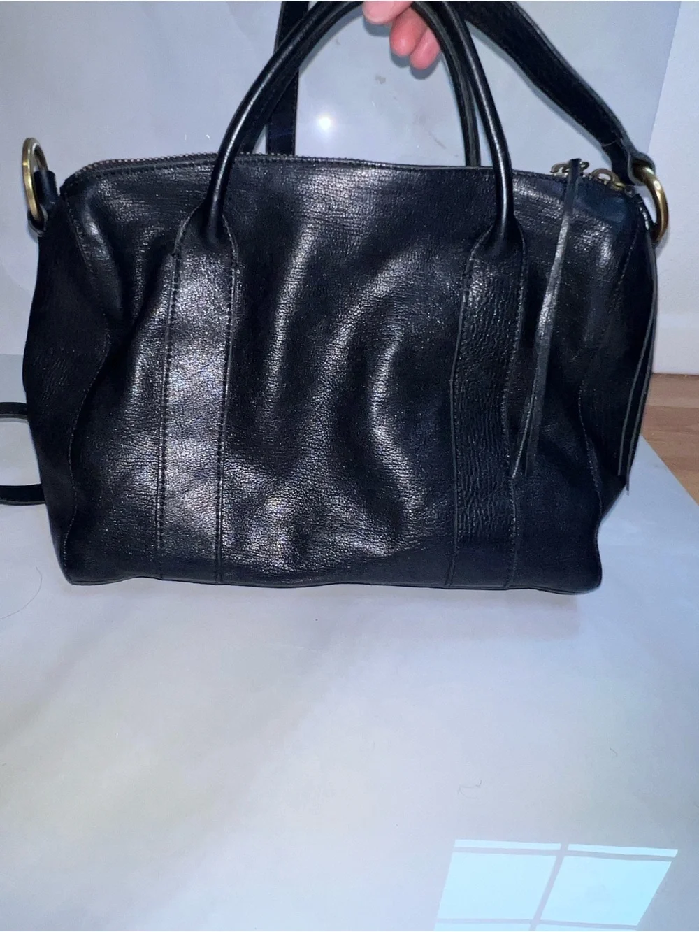 Madewell O-Ring Leather Satchel Black Prague Satchel